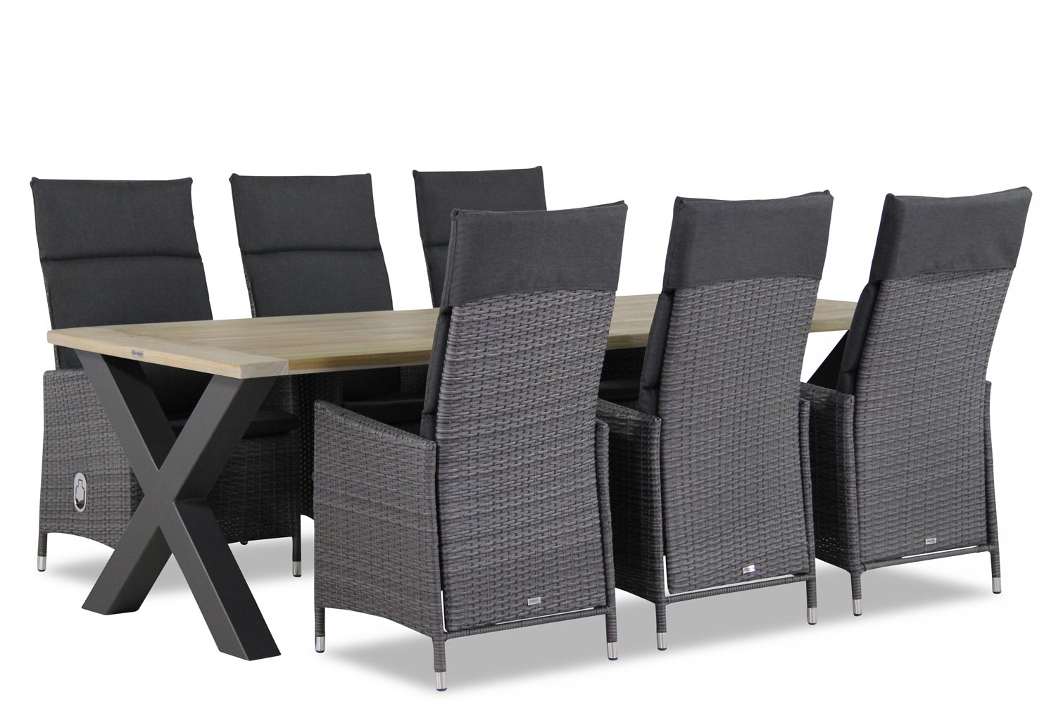 Garden Collections Denver/Cardiff 240 cm dining tuinset 7-delig verstelbaar