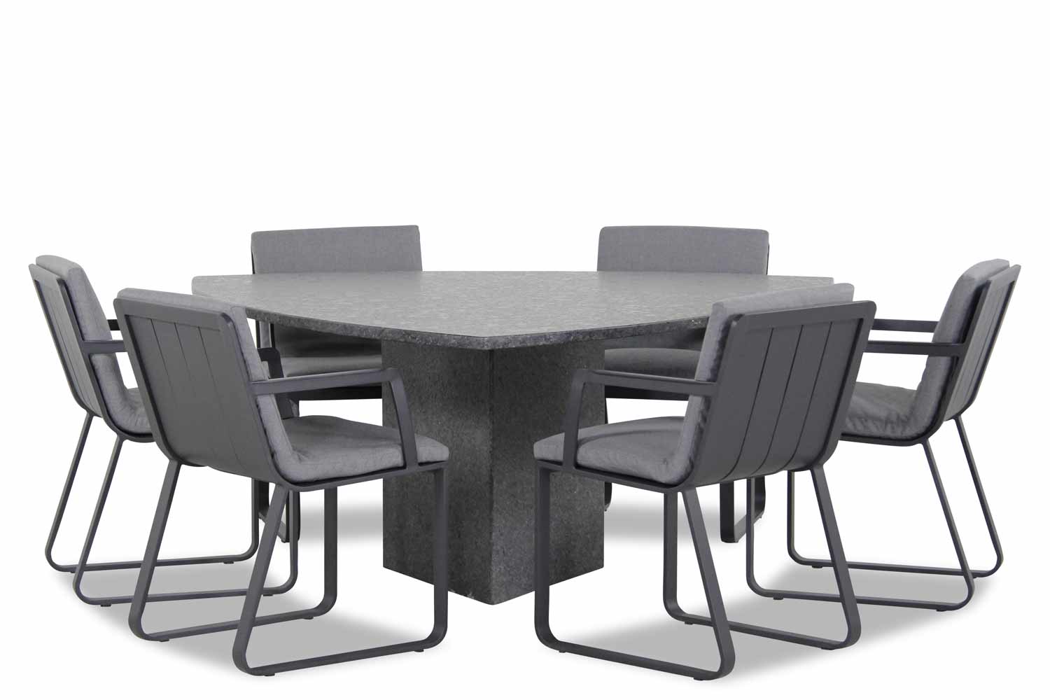 Lifestyle Estancia/Graniet triangel 170 cm dining tuinset 7-delig