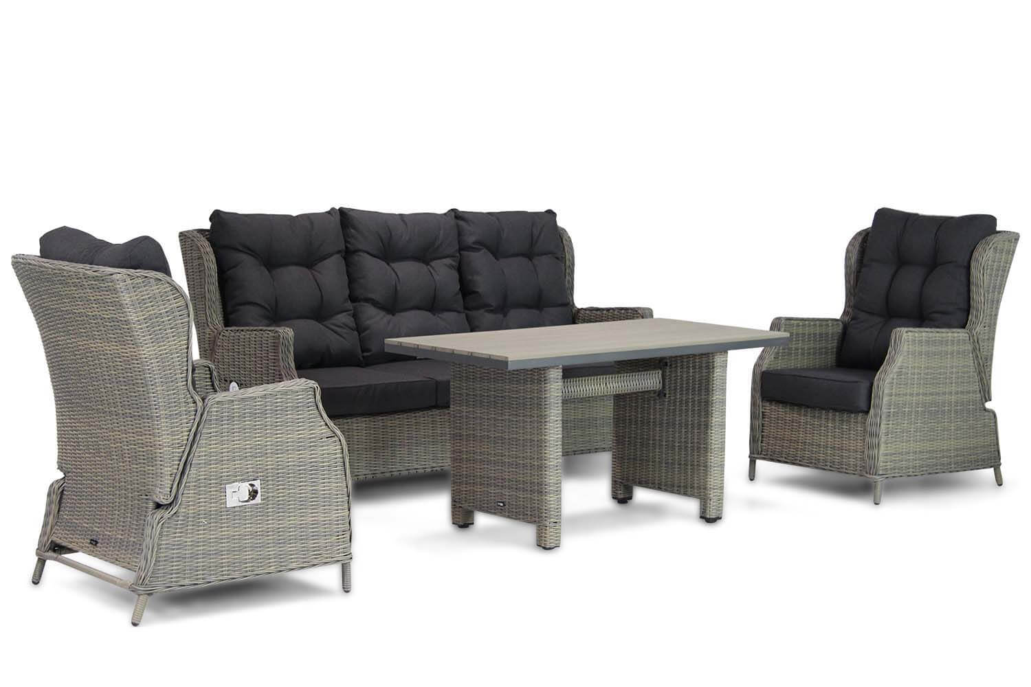 Garden Collections Chicago/Lusso 130 cm dining loungeset 4-delig