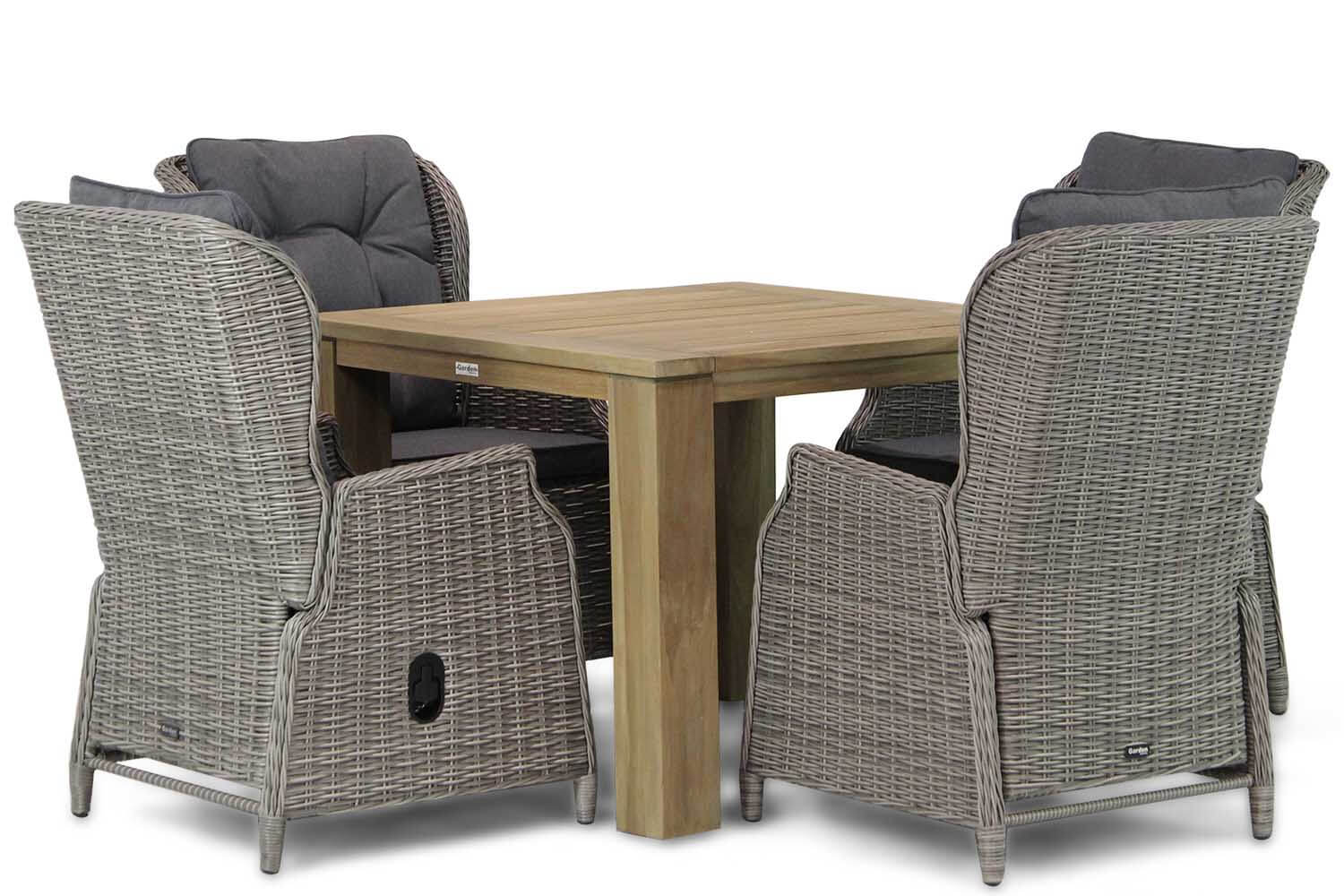 Garden Collections Edingburgh/Brighton 100 cm dining tuinset 5-delig Garden Collections Edingburgh/Brighton 100 cm dining tuinset 5-delig