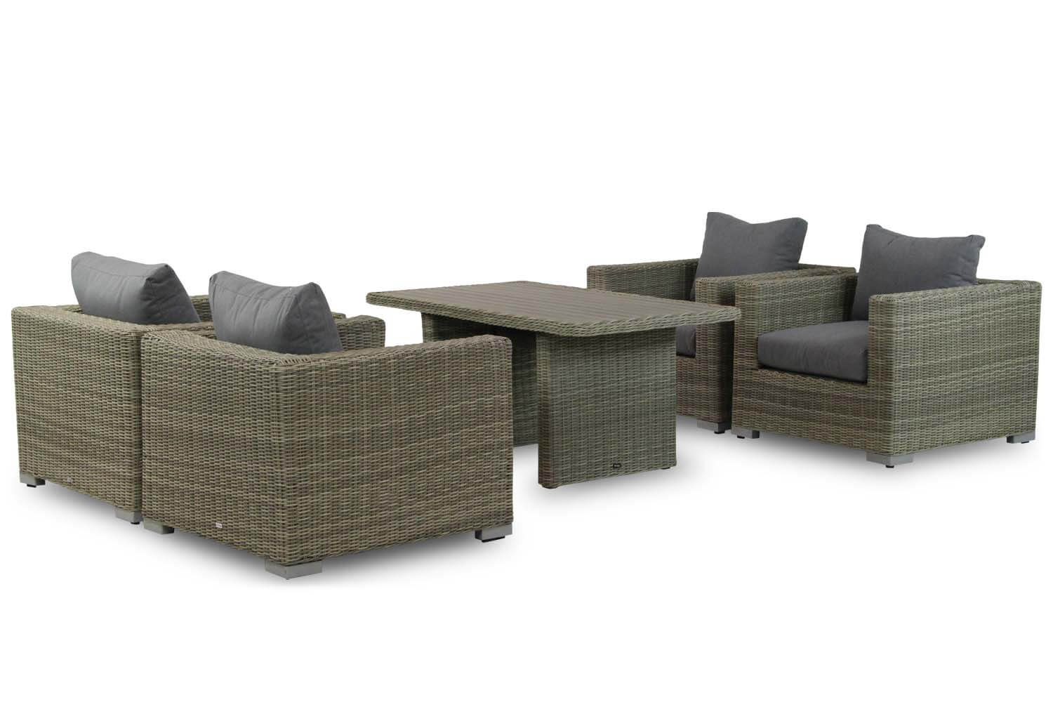 Garden Collections Toronto stoel-loungeset naturel 5-delig aanbieding