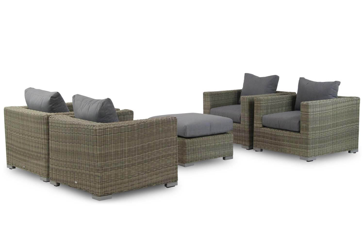 Garden Collections Toronto stoel-loungeset naturel 5-delig aanbieding