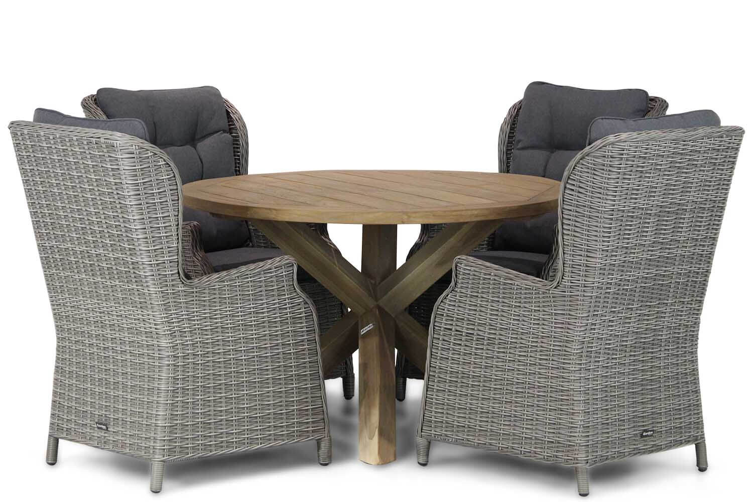 Garden Collections Windsor Sand City 120 cm rond dining tuinset 5 delig