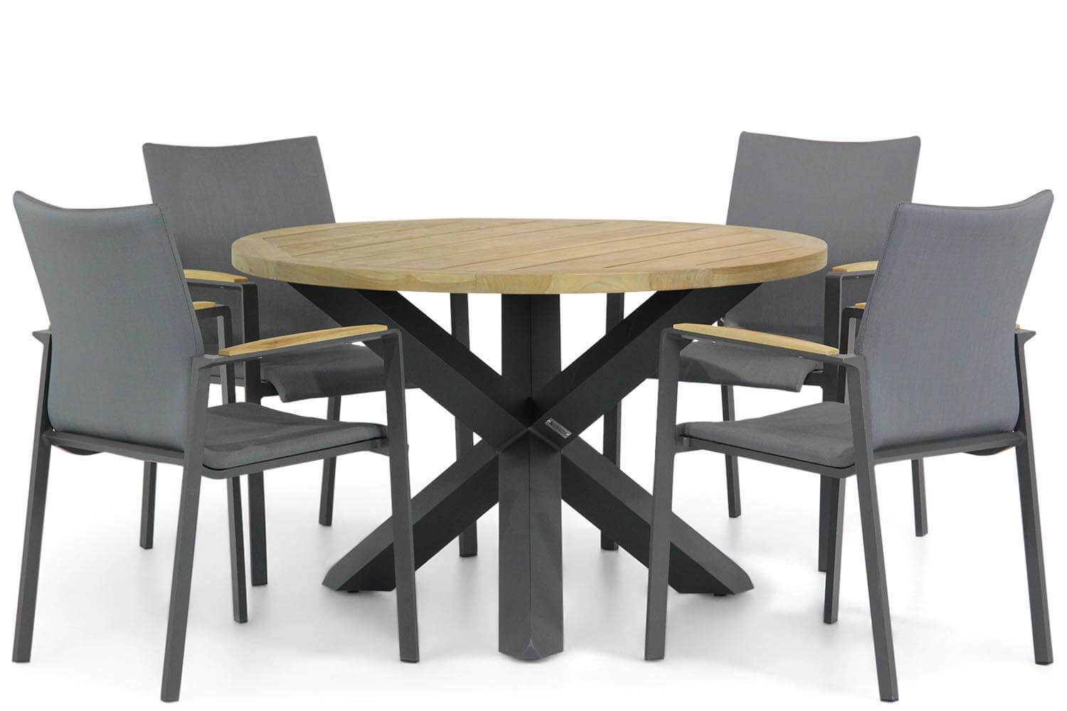 Lifestyle Brandon-Rockville 120 cm rond dining tuinset 5-delig