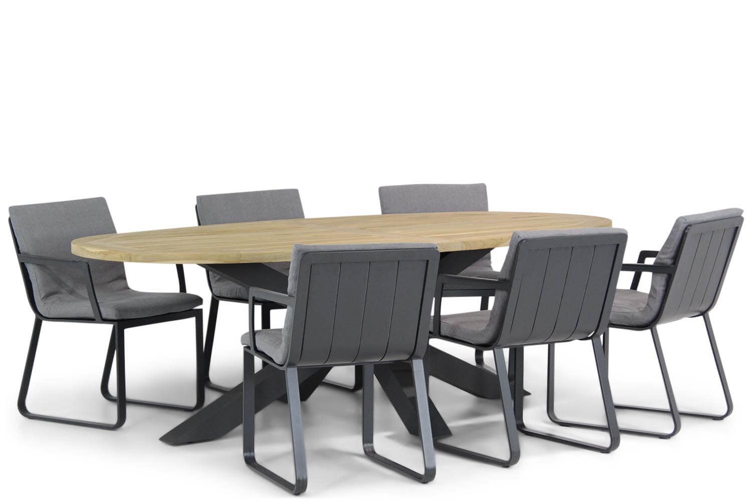 Lifestyle Estancia Brookline 240 cm ovaal dining tuinset 7 delig