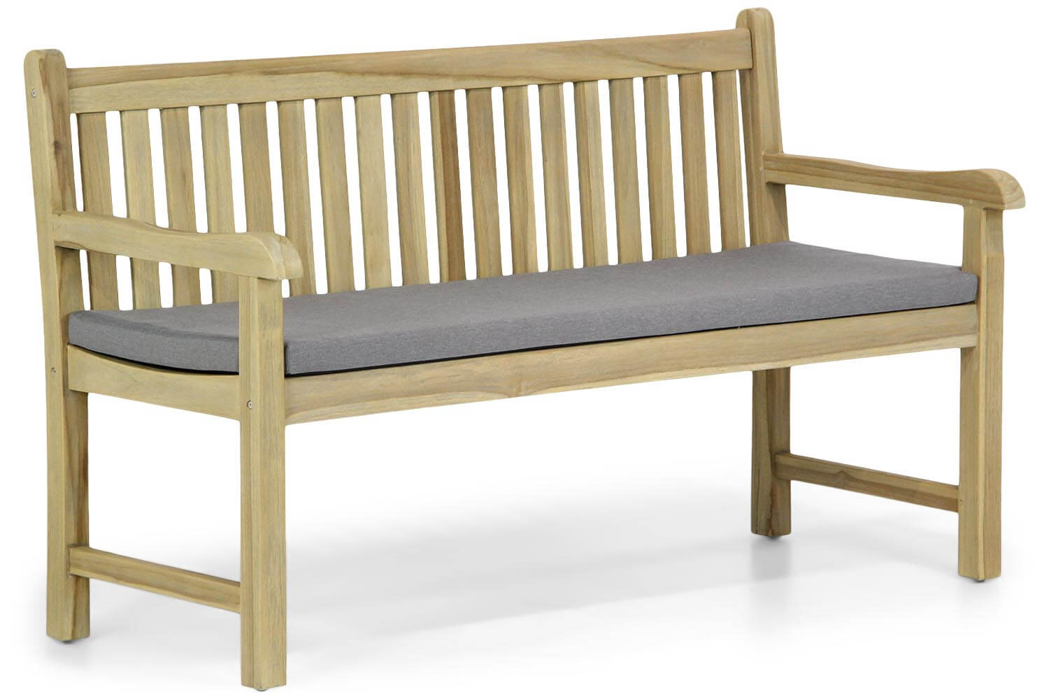 Garden Collections Preston tuinbank teak 150 cm incl. antraciet kussen
