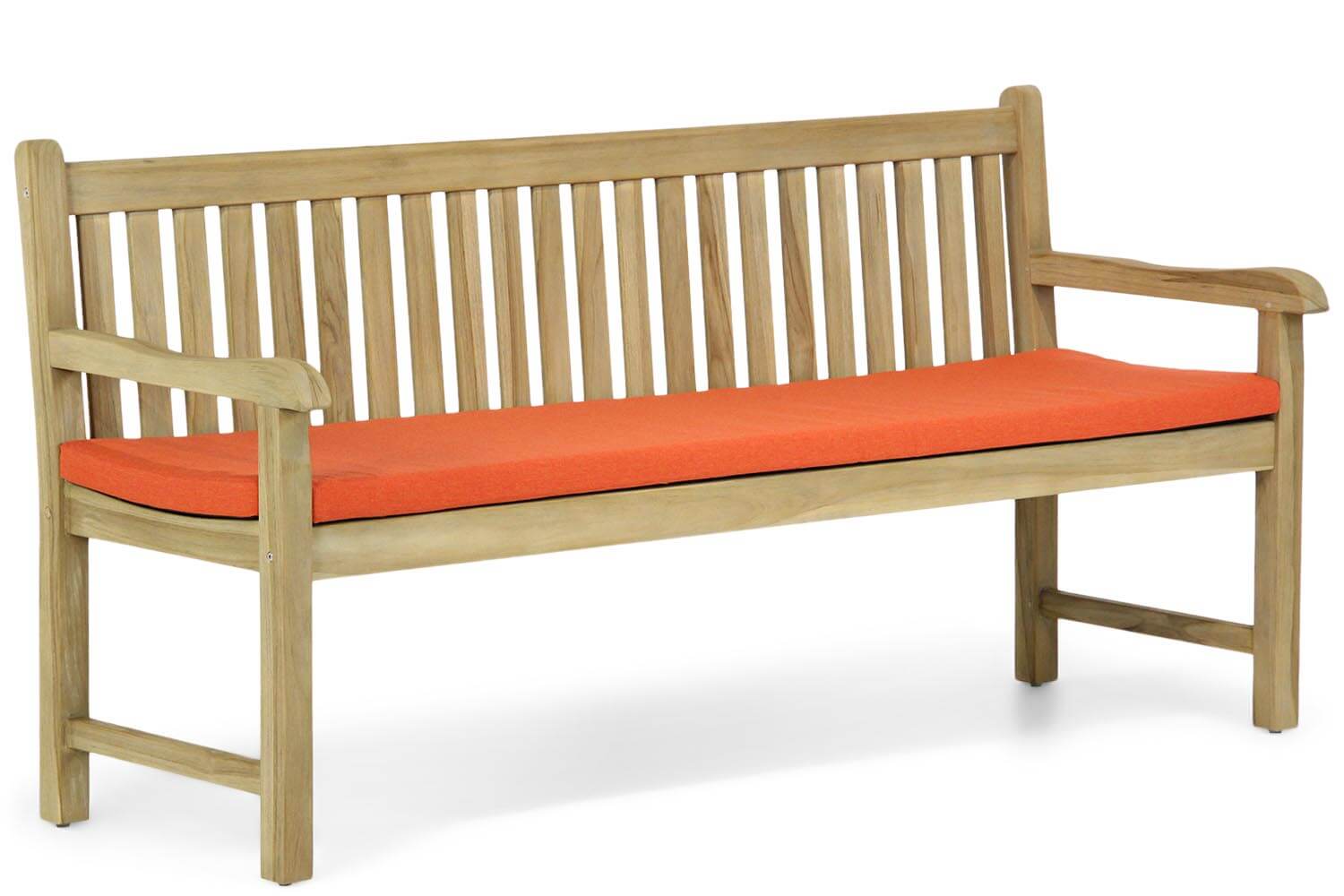 Garden Collections Preston tuinbank teak 180 cm incl. orange kussen
