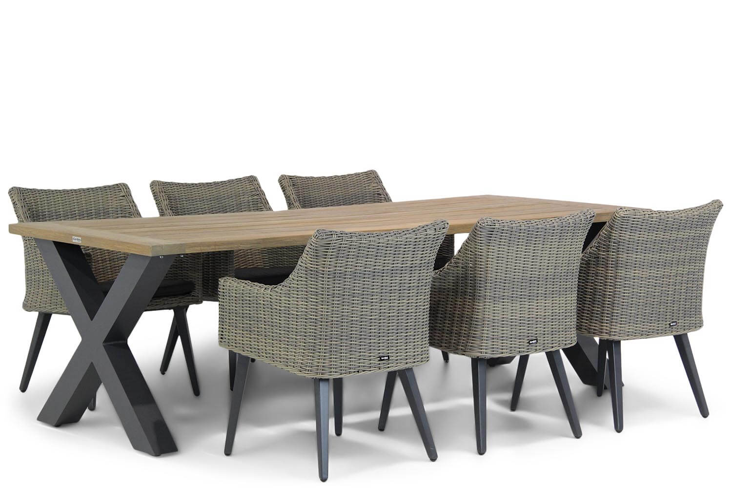 Garden Collections Milton/Cardiff 240 cm dining tuinset 7-delig Garden Collections Milton/Cardiff 240 cm dining tuinset 7-delig