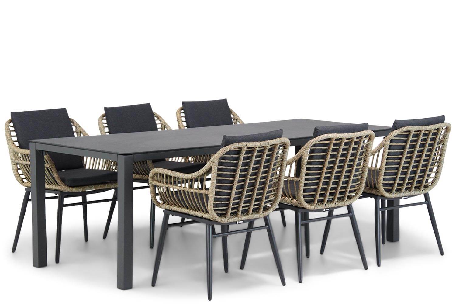 Coco Leonardo/Pallazo 220 cm dining tuinset 7-delig