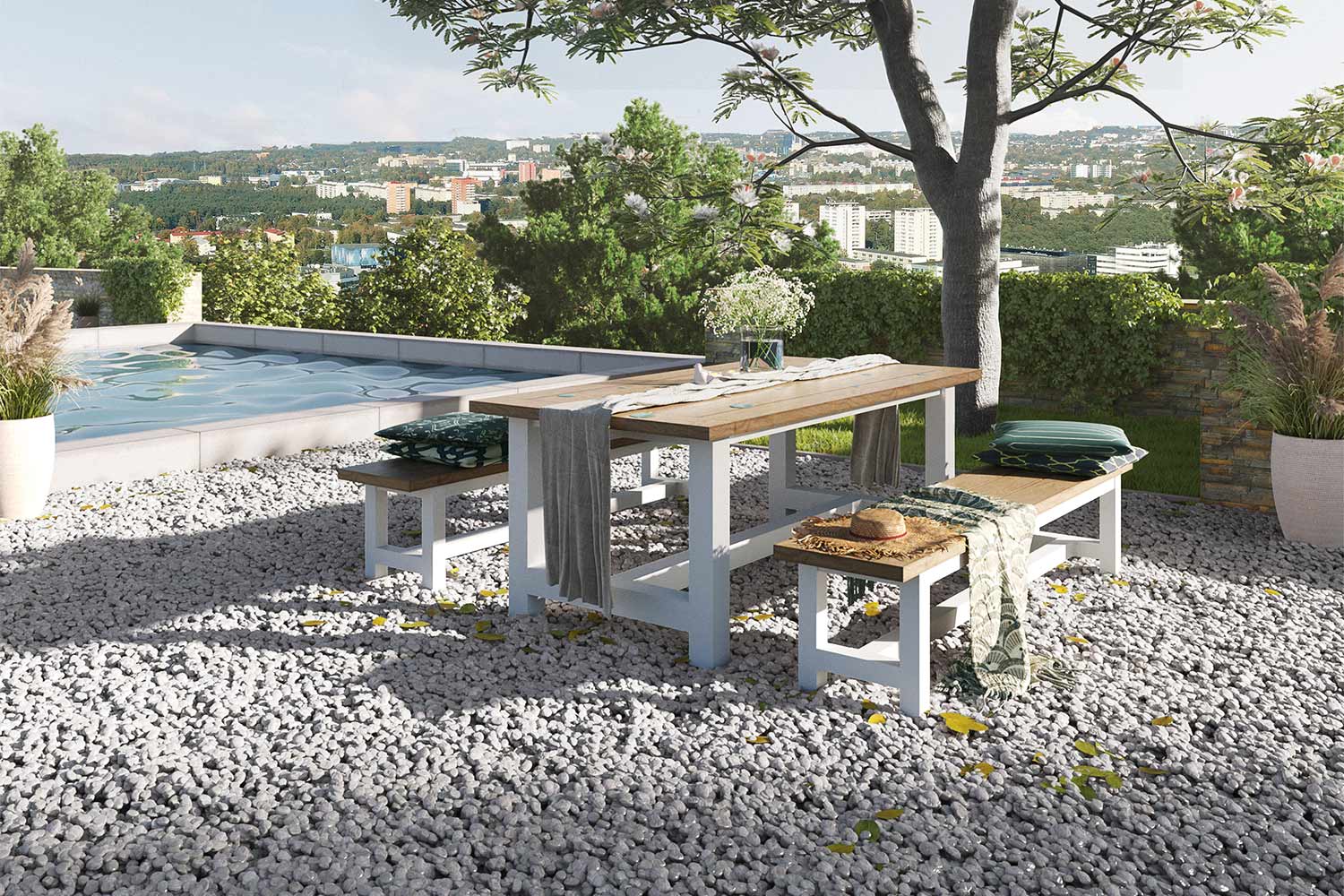 Lifestyle Los Angeles/Los Angeles 200 cm picknickset 3-delig