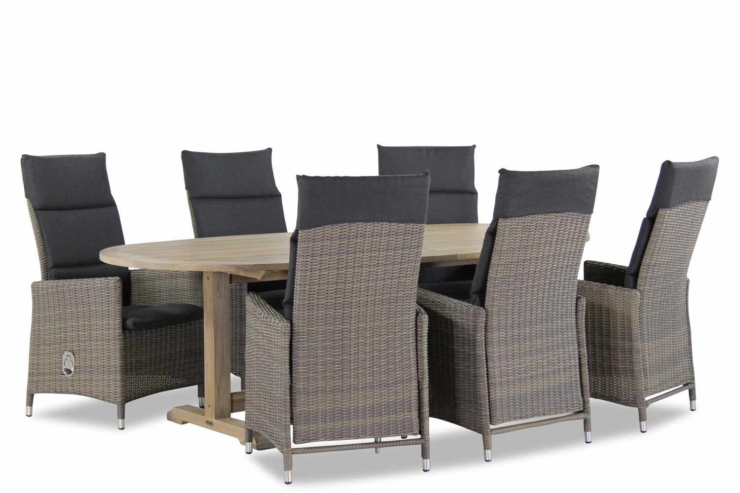 Garden Collections Madera-Brighton ovaal 240 cm dining tuinset 7-delig