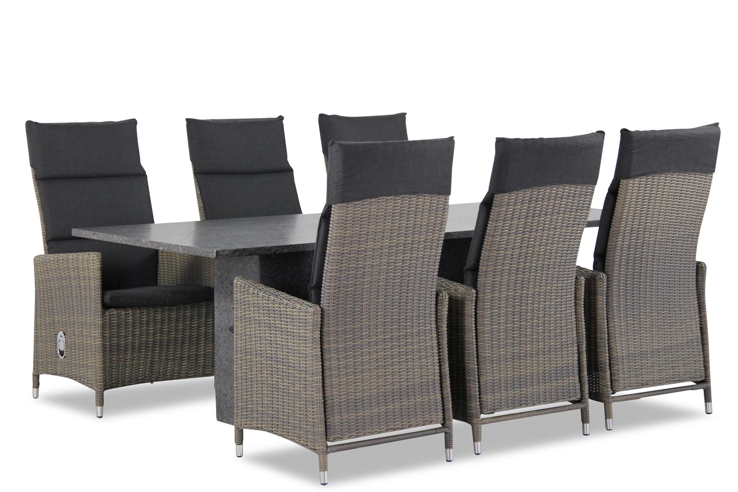 Garden Collections Madera/Graniet 220 cm dining tuinset 7-delig