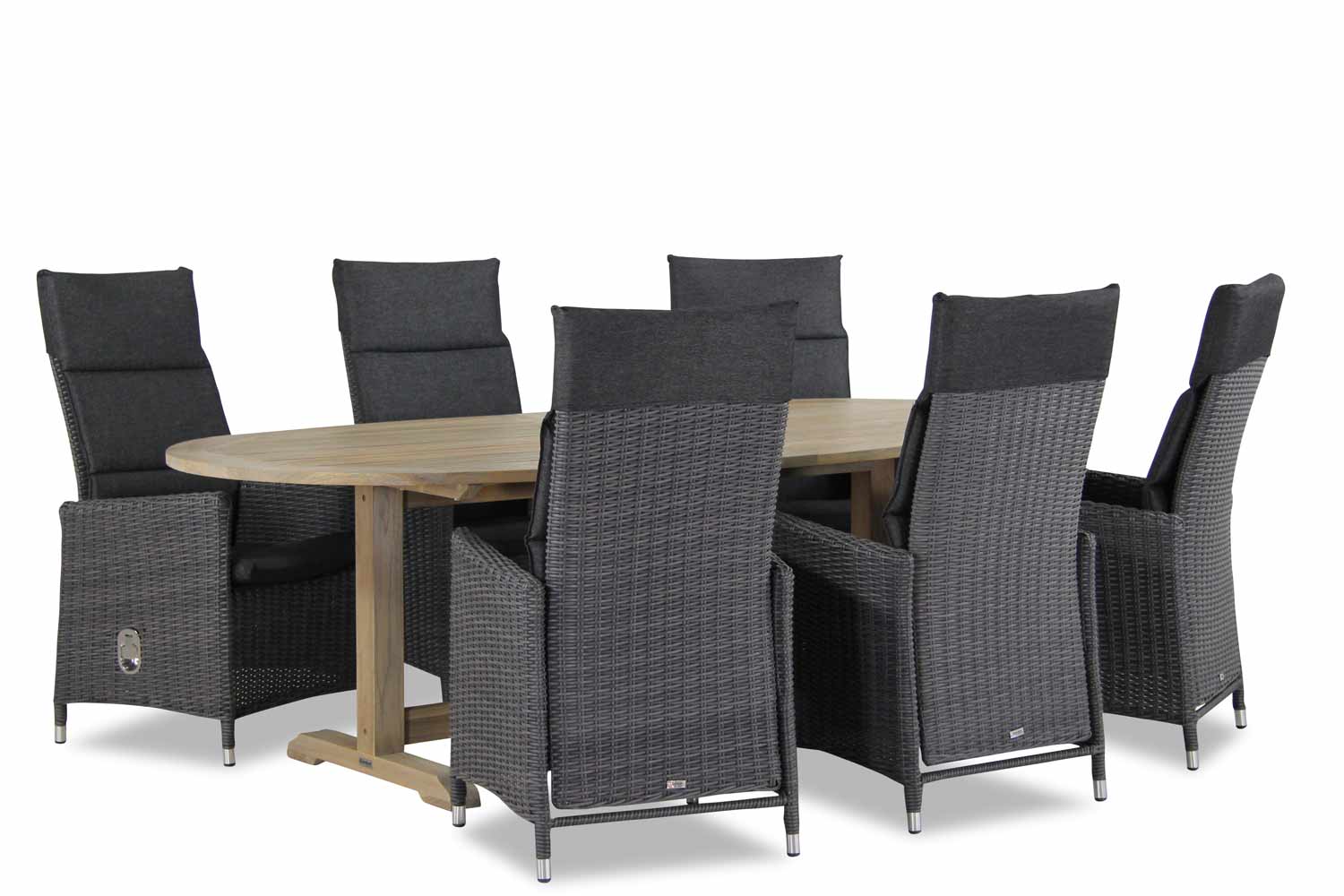 Garden Collections Madera Brighton ovaal 240 cm dining tuinset 7 delig
