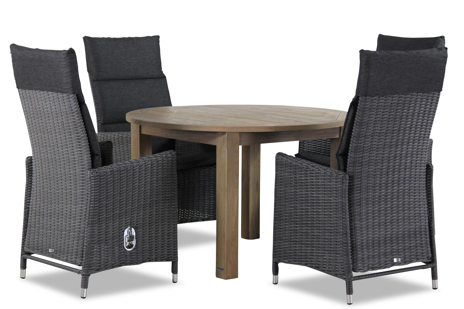 Garden Collections Madera Brighton rond 120 cm dining tuinset 5 delig