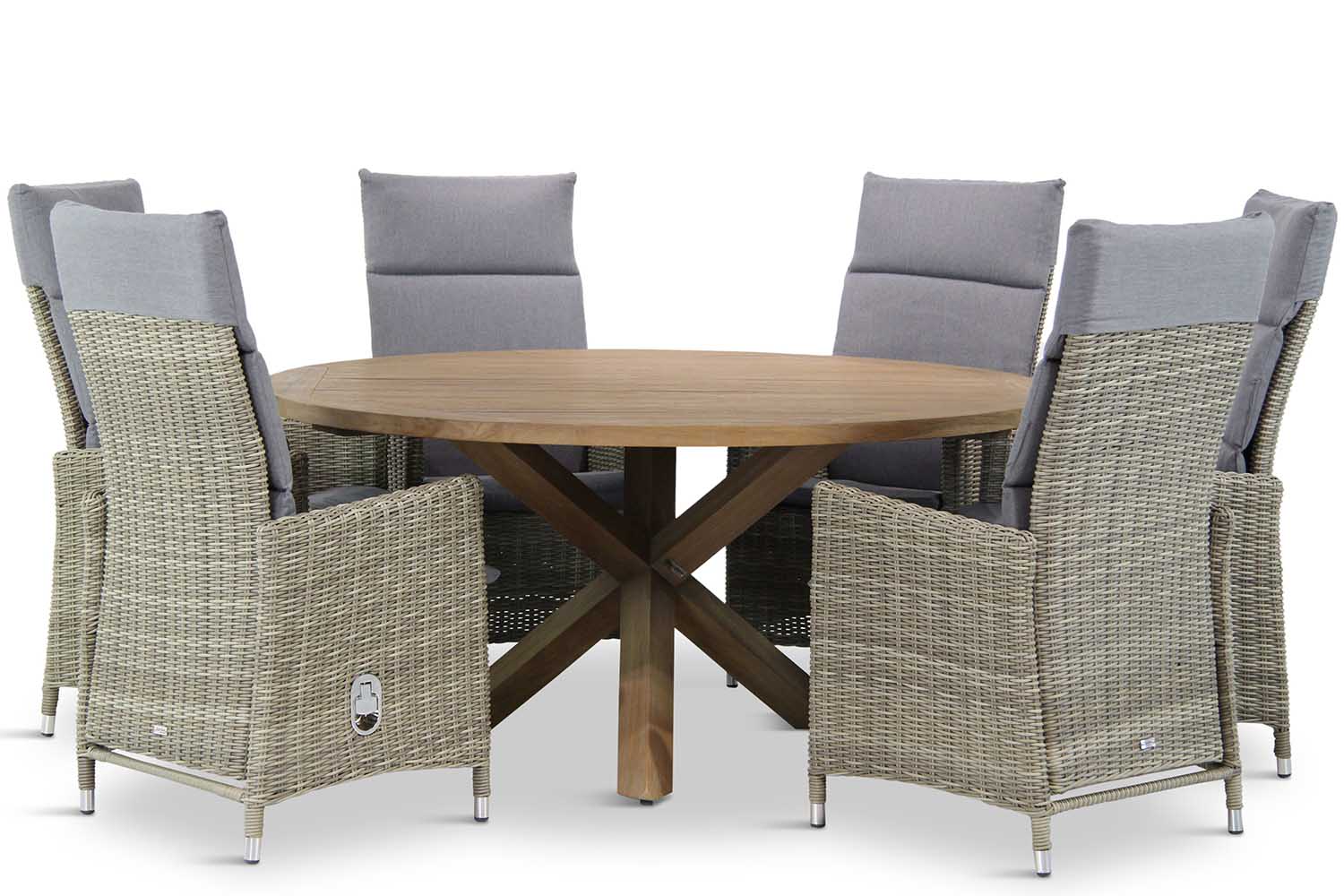Garden Collections Madera-Sand City rond 160 cm dining tuinset 7-delig