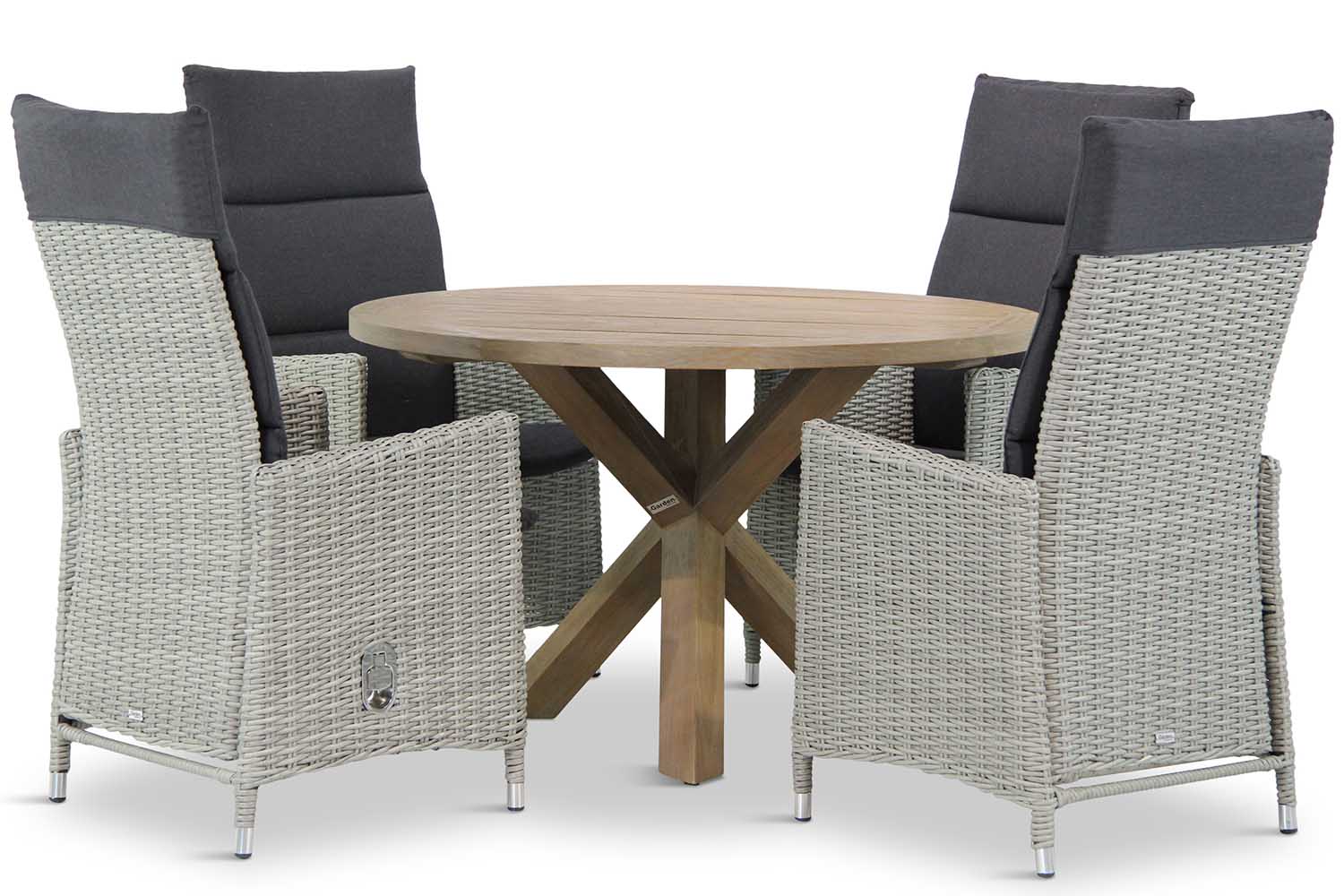 Garden Collections Madera Sand City 120 cm rond dining tuinset 5 delig