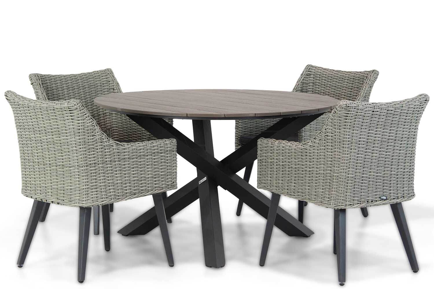 Garden Collections Milton/Ancona 125 cm dining tuinset 5-delig