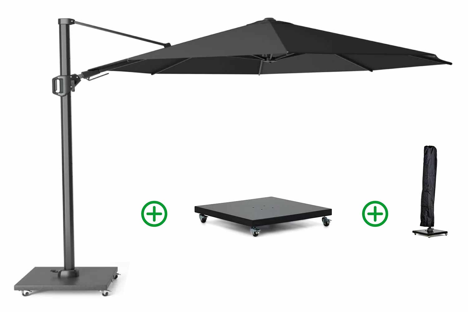 Platinum Challenger zweefparasol T2 premium 3.5m (incl. voet en hoes)