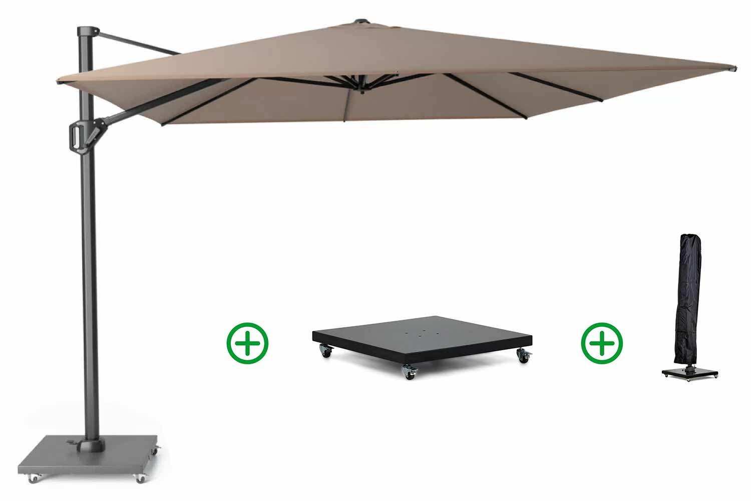 Platinum Challenger zweefparasol T1 4x3m (incl. voet en hoes)