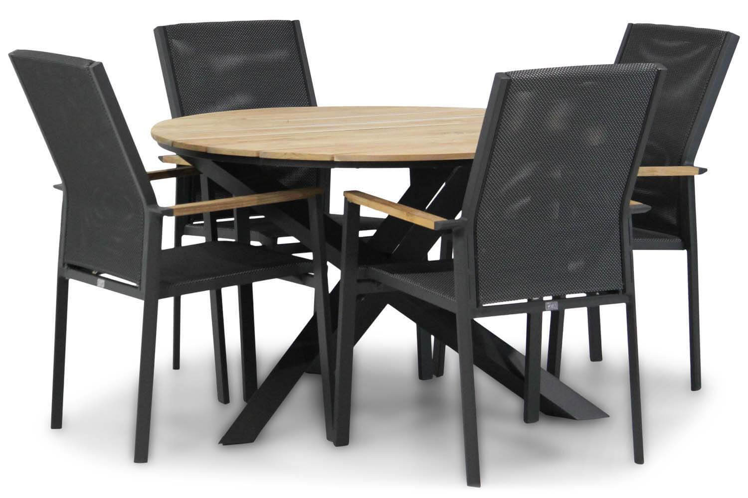 Presto Ricadi teak-Fabriano 120 cm dining tuinset 5-delig