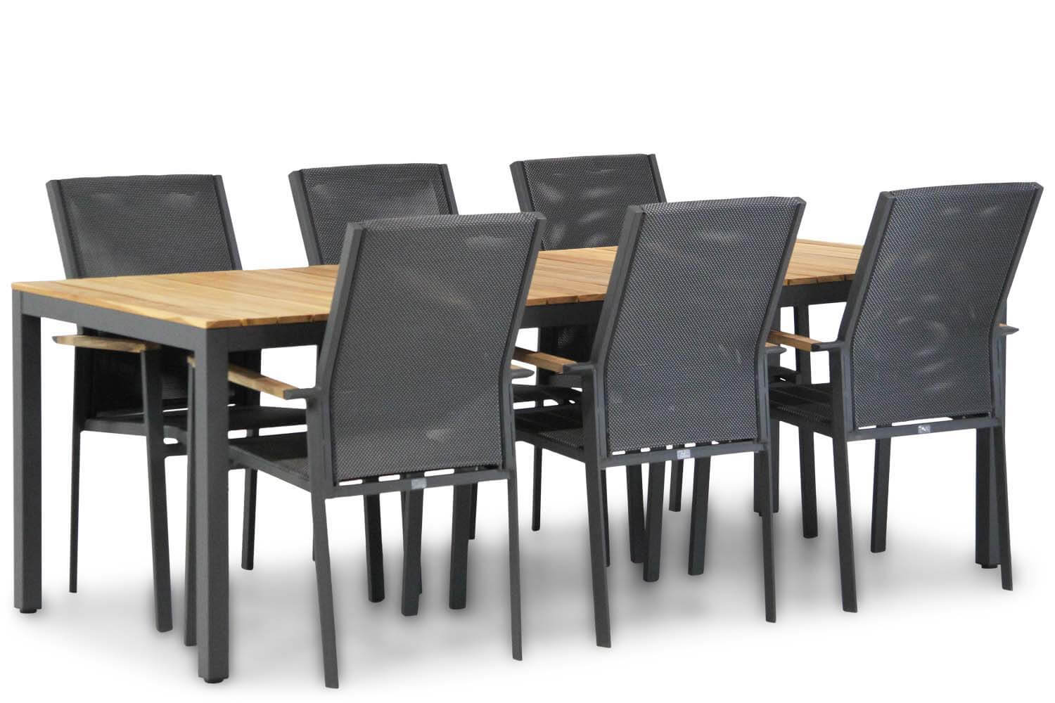 Presto Ricadi teak/Mazzarino 220 cm dining tuinset 7-delig
