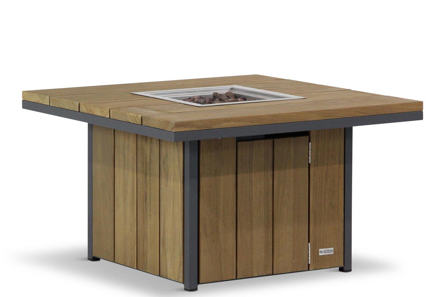 Lifestyle Seaside lounge vuurtafel 90 x 90 cm antraciet