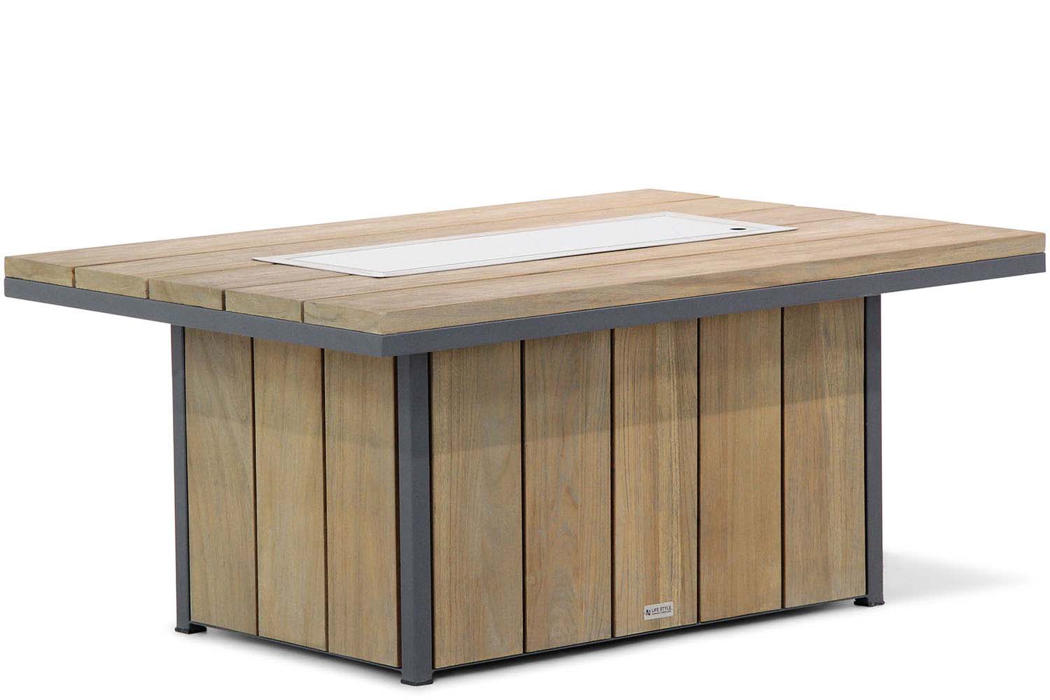 Lifestyle Seaside teak lounge vuurtafel 120 x 80 cm Part 1/2: