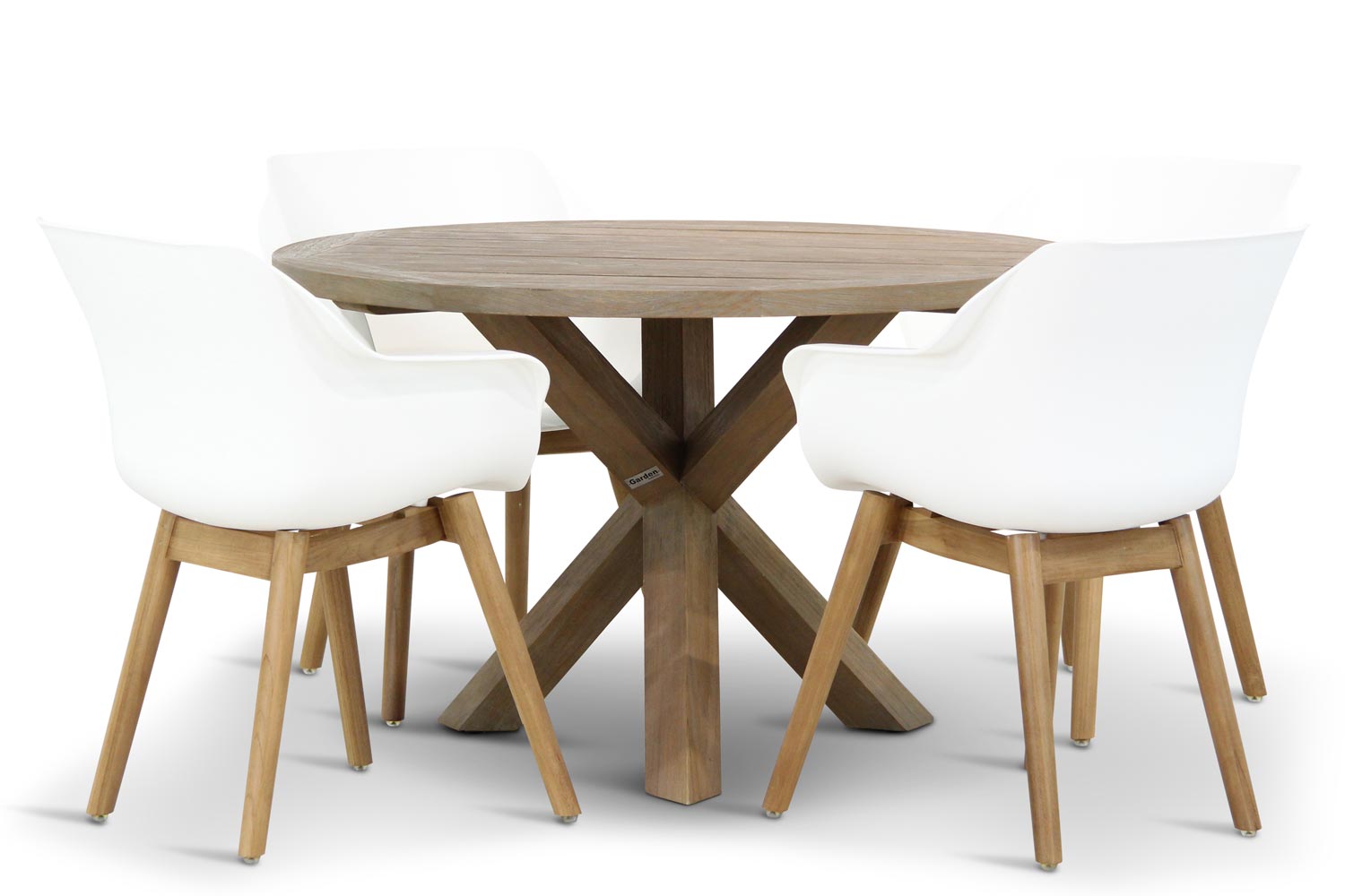 Hartman Sophie teak-Sand City rond 120 cm dining tuinset 5-delig