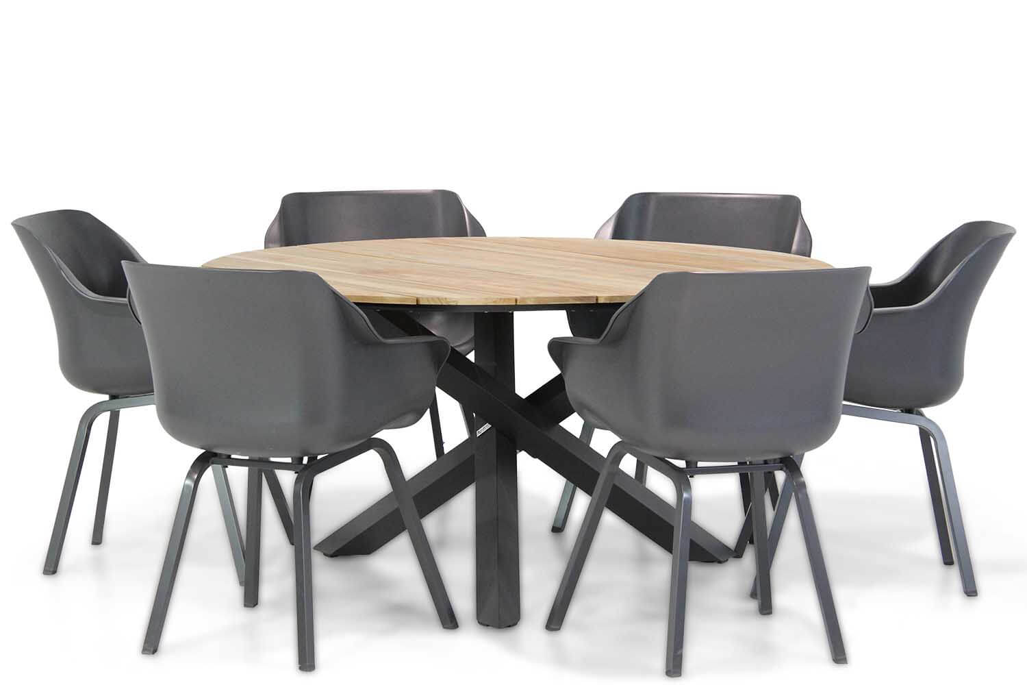 Hartman Sophie element/Fabriano 150 cm rond dining tuinset 7-delig