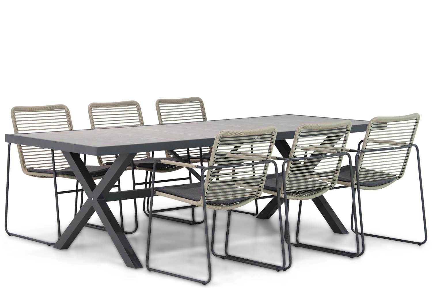 Taste Elba-Crossley 245 cm dining tuinset 7-delig