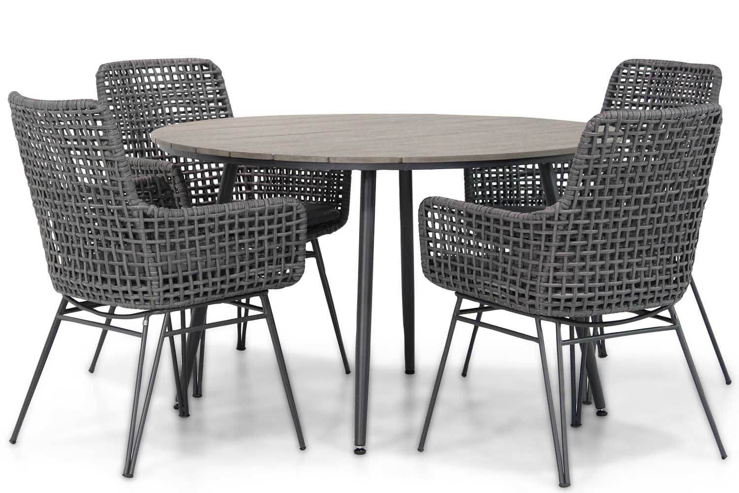 Taste Opera/Matale 125 cm rond dining tuinset 5-delig