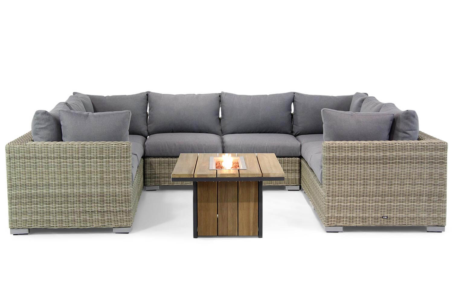 Garden Collections Toronto/Seaside 120 cm loungeset U-vorm 9-delig Garden Collections Toronto/Seaside 120 cm loungeset U-vorm 9-delig