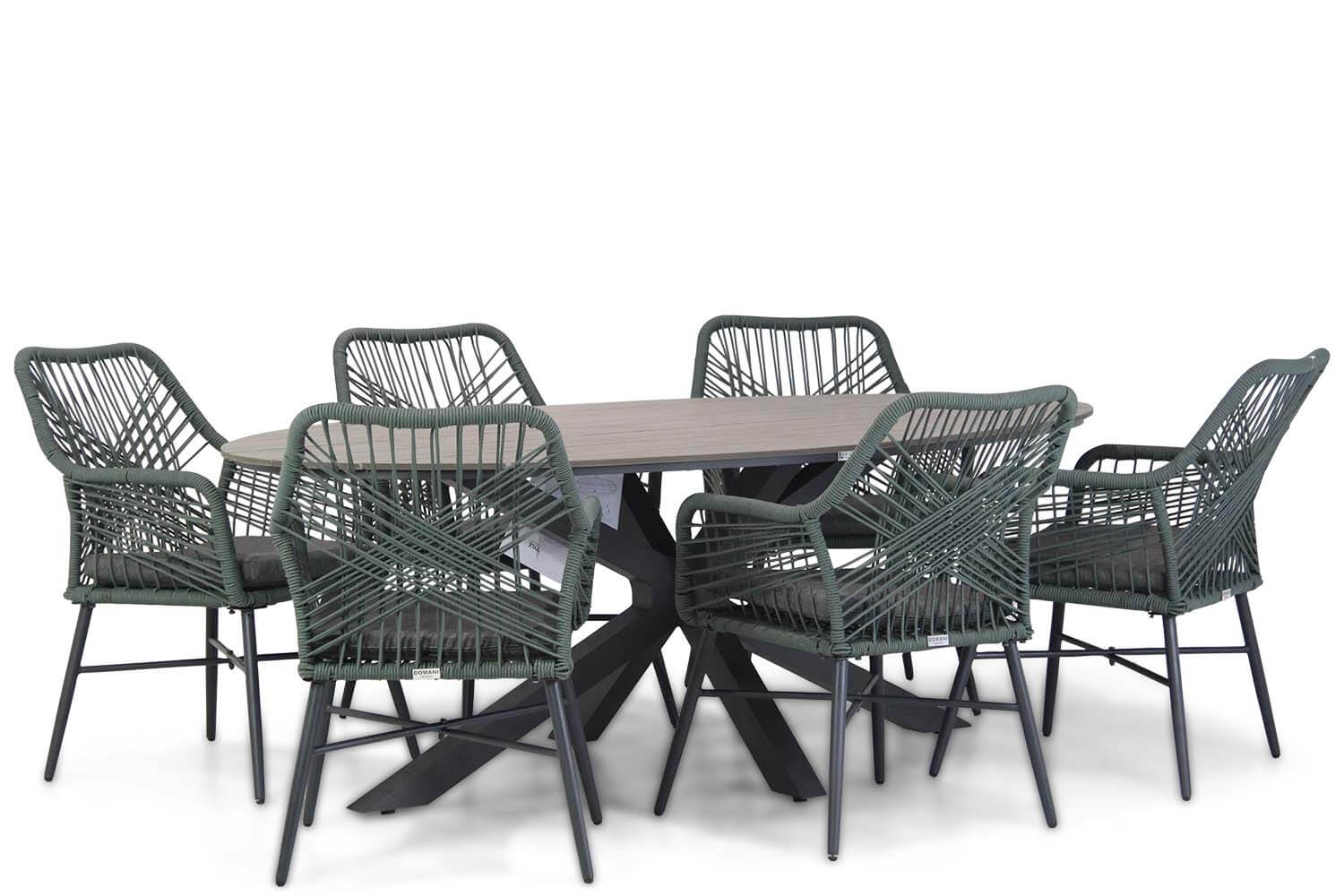 Domani Foris/Matara 220 cm dining tuinset 7-delig - green aanbieding