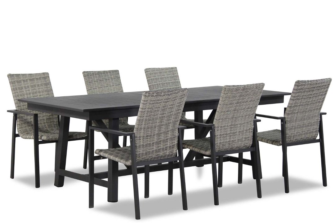 Lifestyle Upton/General 217/277 cm dining tuinset 7-delig stapelbaar