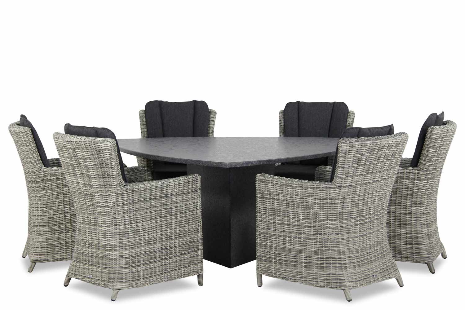 Garden Collections Venerdi/Graniet triangel 170 cm dining tuinset 7-delig