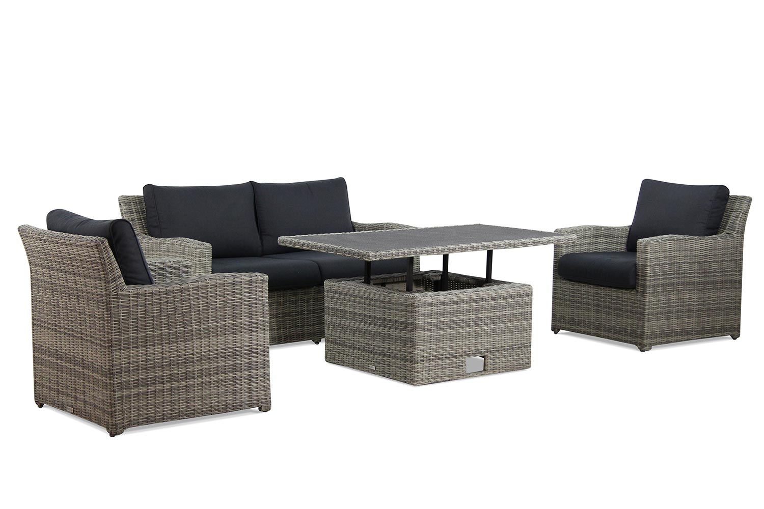 Garden Collections Giardino/Ferie 140 cm stoel-bank loungeset 4-delig