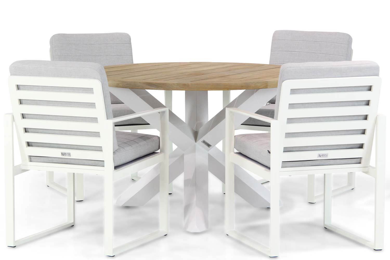 Santika Furniture Santika Zaga/Wellington 120 cm dining tuinset 5-delig