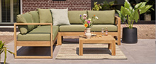 Teak loungebank categorie afbeelding