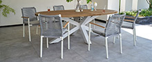 Tuinset teak-aluminium wit categorie afbeelding